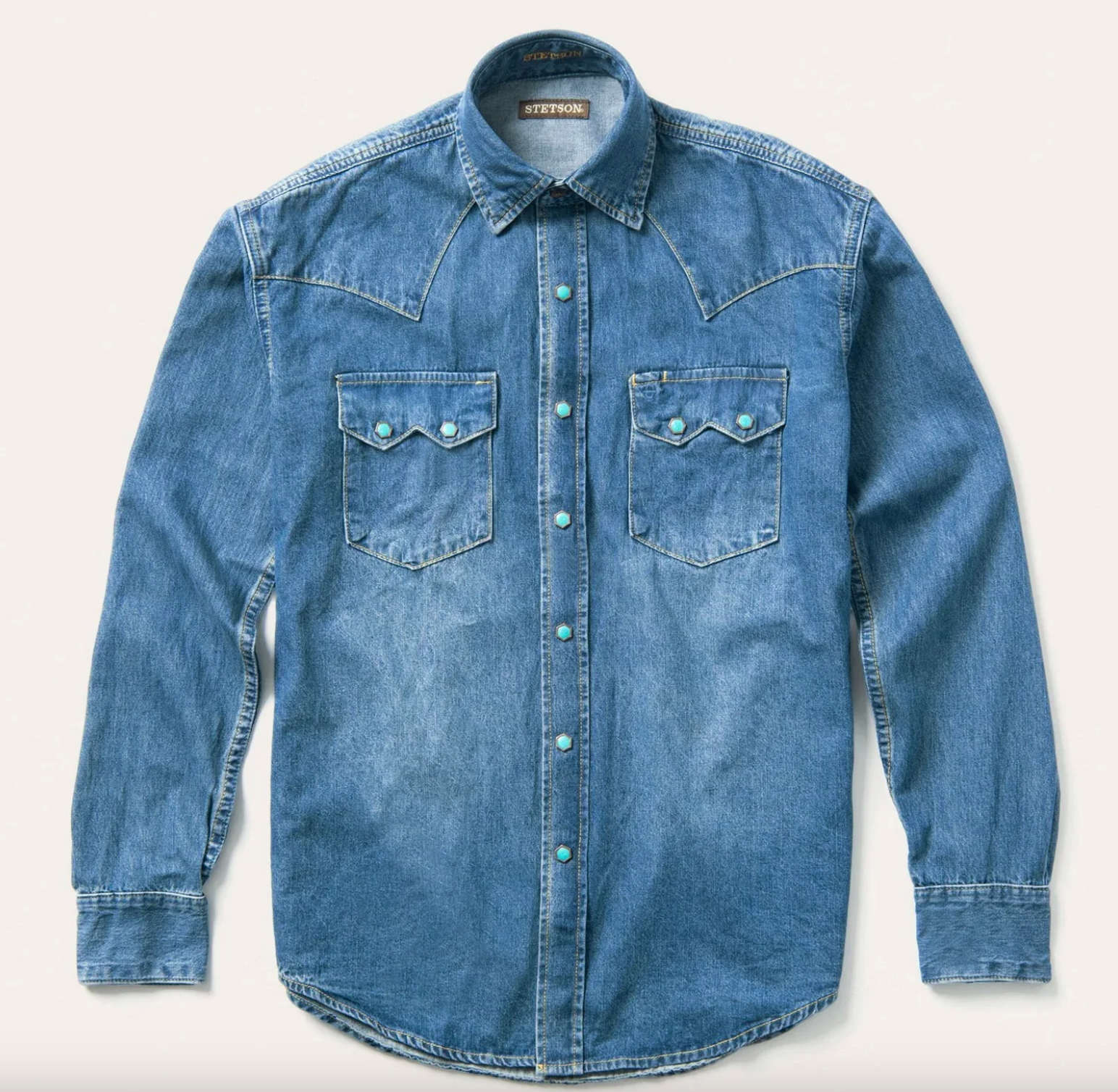 Turquoise Snap Western Denim Shirt – Laurent Ranch